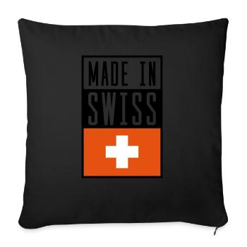 swiss made in - Sofakissenbezug 45 x 45 cm - Schwarz - Vorne