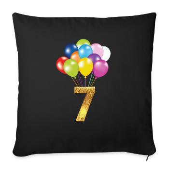 7 enfants fêtent leur heureux anniversaire - Housse de coussin décorative 45 x 45 cm - noir - Devant