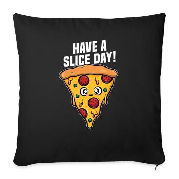 Avoir un cadeau schnitzel day Pizza Italian Dishes - Housse de coussin décorative 45 x 45 cm - noir - Devant