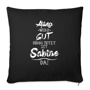 sabine - Sofakissenbezug 45 x 45 cm - Schwarz - Vorne