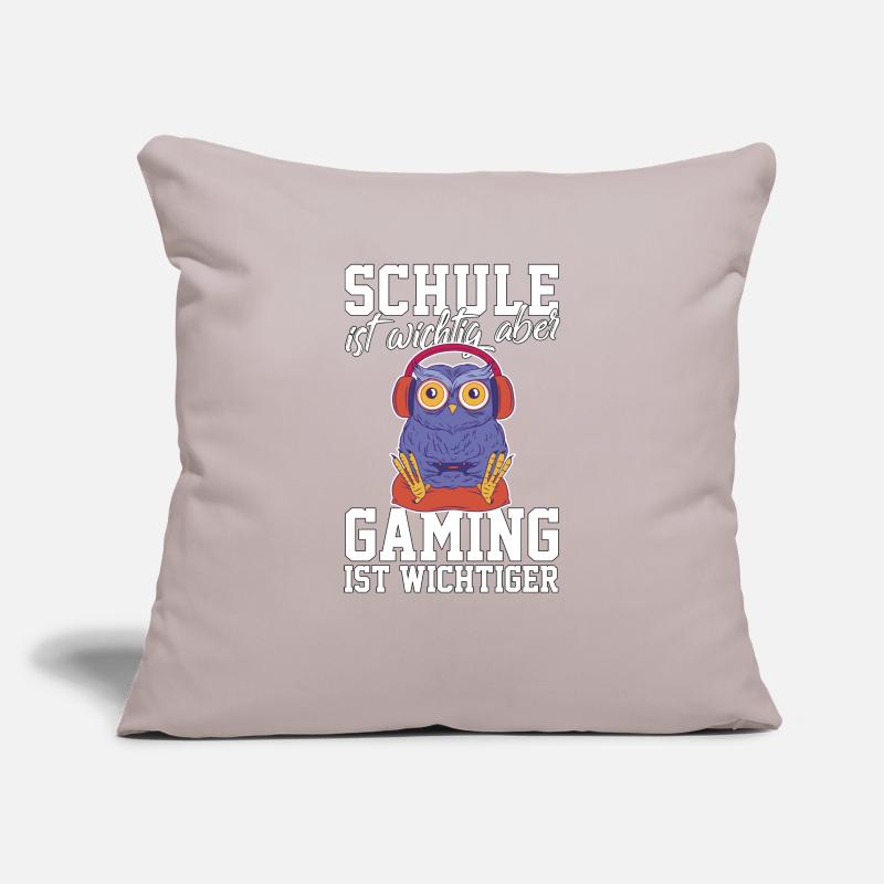 Gaming Eule - Computerspiele Videospiele Schule Sofakissenbezug 45 x 45 cm