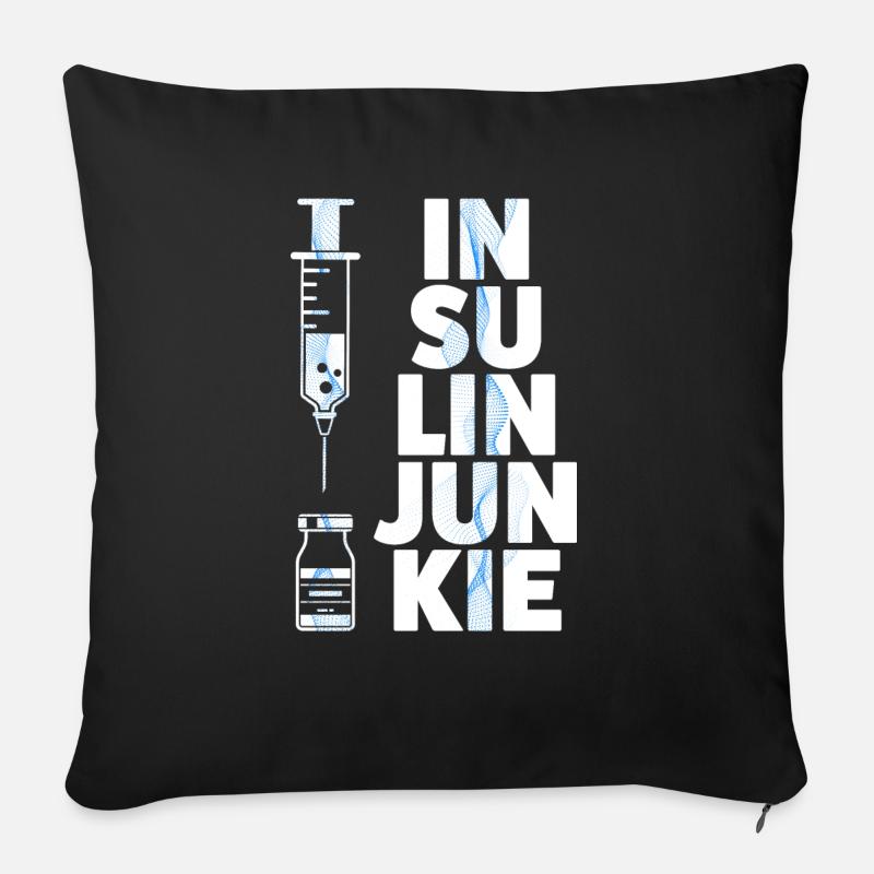 Insulin Junkie - Sofakissenbezug 45 x 45 cm - Schwarz