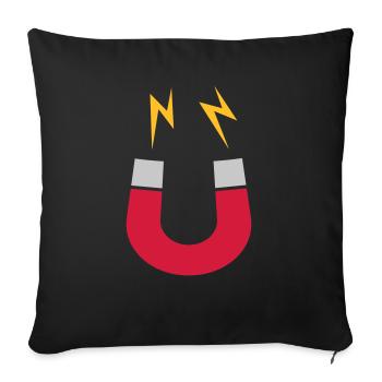 Le logo de l’aimant clignote drôlement - Housse de coussin décorative 45 x 45 cm - noir - Devant