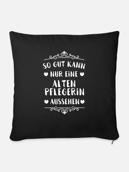 Altenpflegerin - Sofakissenbezug 45 x 45 cm - Schwarz