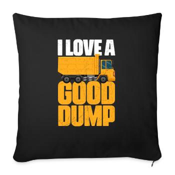 J’aime un bon dump Garbage Man Trucker Garbage - Housse de coussin décorative 45 x 45 cm - noir - Devant