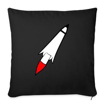 Vecteur de vol spatial spatial de fusée spatiale - Housse de coussin décorative 45 x 45 cm - noir - Devant