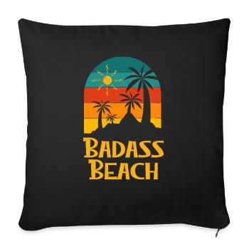 Beach Vacation Summer Tropical Trip Ocean Funny - Sofakissenbezug 45 x 45 cm - Schwarz - Vorne