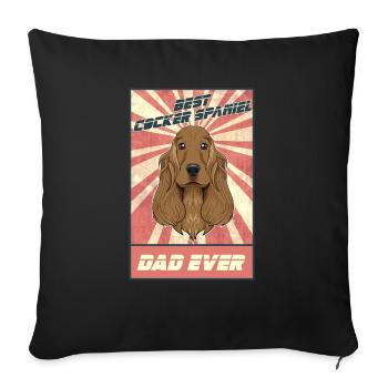 Meilleur Cocker Spaniel Dad Ever I Cocker Spaniel - Housse de coussin décorative 45 x 45 cm - noir - Devant