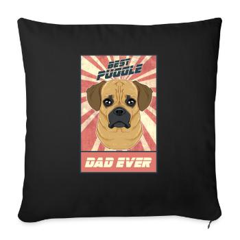 Best Puggle Dad Ever I Puggle Lover - Sofa pillowcase 17,3'' x 17,3'' (45 x 45 cm) - black - Front