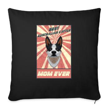 Meilleure maman de chien de bétail australien jamais I Blue Heeler - Housse de coussin décorative 45 x 45 cm - noir - Devant