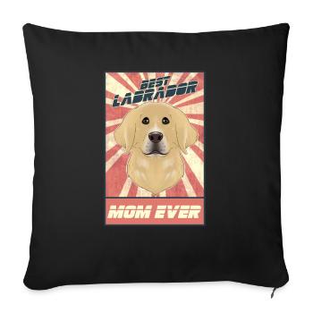Meilleure maman Labrador Ever I Lab Lover - Housse de coussin décorative 45 x 45 cm - noir - Devant