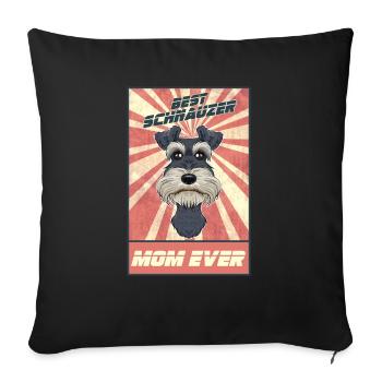 Meilleur Schnauzer miniature Maman Jamais I Schnauzer - Housse de coussin décorative 45 x 45 cm - noir - Devant