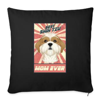 Best Shih Tzu Mom Ever I Shih Tzu Lover - Sofa pillowcase 17,3'' x 17,3'' (45 x 45 cm) - black - Front