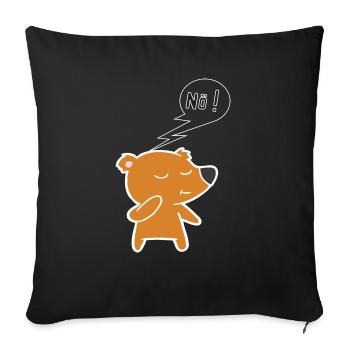 Nö mit Seehund lustiger Comic für Neinsager Nope - Sofakissenbezug 45 x 45 cm - Schwarz - Vorne