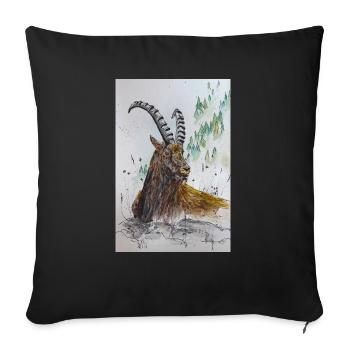 Steinbock Capricorn - Sofakissenbezug 45 x 45 cm - Schwarz - Vorne