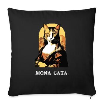 Mona cata - Housse de coussin décorative 45 x 45 cm - noir - Devant