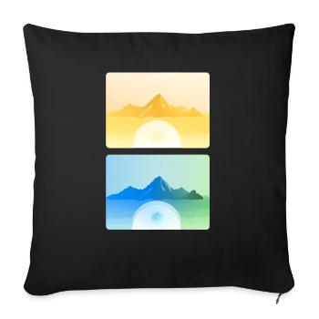 Gebirgslandschaft Geometrische Kunst - Sofakissenbezug 45 x 45 cm - Schwarz - Vorne