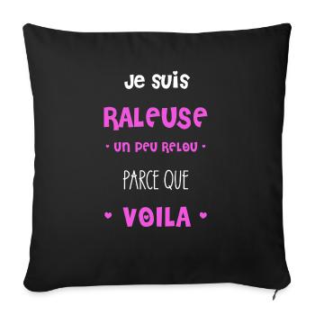 Je suis râleuse parce que voilà - Housse de coussin décorative 45 x 45 cm - noir - Devant