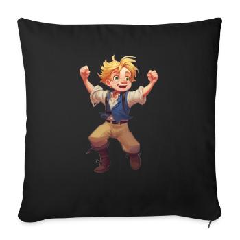 Happy Boy is proud - Sofa pillowcase 17,3'' x 17,3'' (45 x 45 cm) - black - Front