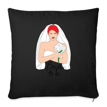 bride to be red 2 - Sofa pillowcase 17,3'' x 17,3'' (45 x 45 cm) - black - Front