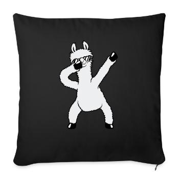 Drôle de Dabbing Dab Dance Llama Cool Lunettes de soleil - Housse de coussin décorative 45 x 45 cm - noir - Devant