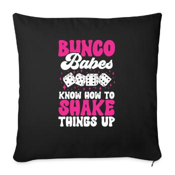 Jeu de dés Bunco - Housse de coussin décorative 45 x 45 cm - noir - Devant