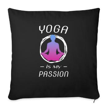 Yoga Yoga Yoga - Sofakissenbezug 45 x 45 cm - Schwarz - Vorne