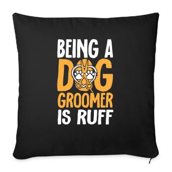 Salon de coiffure pour chiens - Housse de coussin décorative 45 x 45 cm - noir - Devant