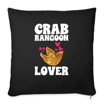Krabben Rangoon Crab Rangoon - Sofa pillowcase 17,3'' x 17,3'' (45 x 45 cm) - black - Front