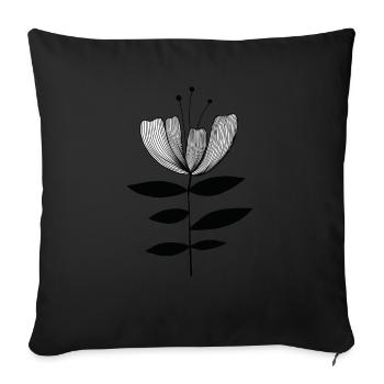 Tulpe - Sofakissenbezug 45 x 45 cm - Schwarz - Vorne