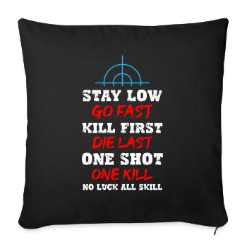 Sniper Vous pouvez courir mais vous mourrez juste fatigué - Housse de coussin décorative 45 x 45 cm - noir - Devant