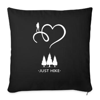 Hiking Hike with hiking boots Long-distance hiking trail - Sofa pillowcase 17,3'' x 17,3'' (45 x 45 cm) - black - Front