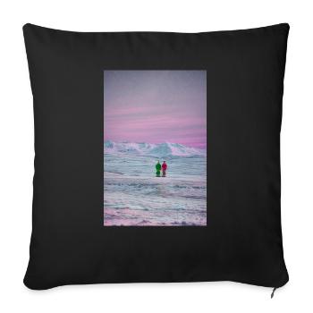Aventure Arctique - Les enfants explorent le - Housse de coussin décorative 45 x 45 cm - noir - Devant