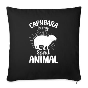 Capybara - Sofakissenbezug 45 x 45 cm - Schwarz - Vorne