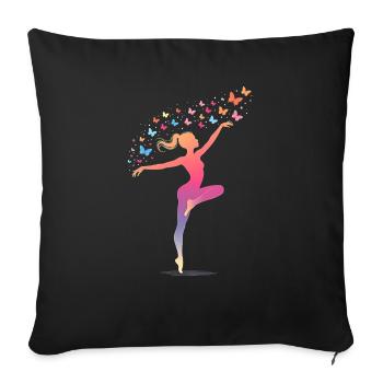 Gymnastics Women Girls Rhythmic Gymnastics - Sofa pillowcase 17,3'' x 17,3'' (45 x 45 cm) - black - Front