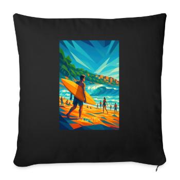 Sydney BONDI BEACH – Height in Harmony - Sofa pillowcase 17,3'' x 17,3'' (45 x 45 cm) - black - Front