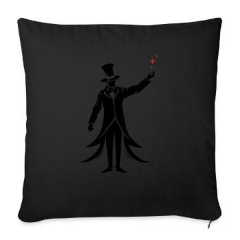 magicien silhouette sorcier - Housse de coussin décorative 45 x 45 cm - noir - Devant