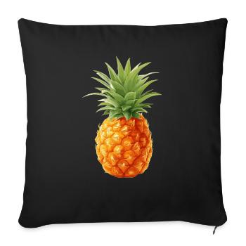 Ananas - Housse de coussin décorative 45 x 45 cm - noir - Devant