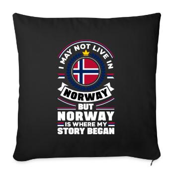 Norvège Norvège Norvège Drapeau Norvège Ressortissant - Housse de coussin décorative 45 x 45 cm - noir - Devant