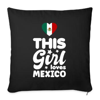 Mexiko Flagge Mexikanische Fahne Mexico Südamerika - Sofakissenbezug 45 x 45 cm - Schwarz - Vorne