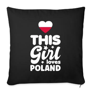 Poland Flag Used Look Polska Polish Flag - Sofa pillowcase 17,3'' x 17,3'' (45 x 45 cm) - black - Front