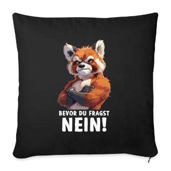 Red Panda Cat Bear Red Panda Before You Ask - Sofa pillowcase 17,3'' x 17,3'' (45 x 45 cm) - black - Front