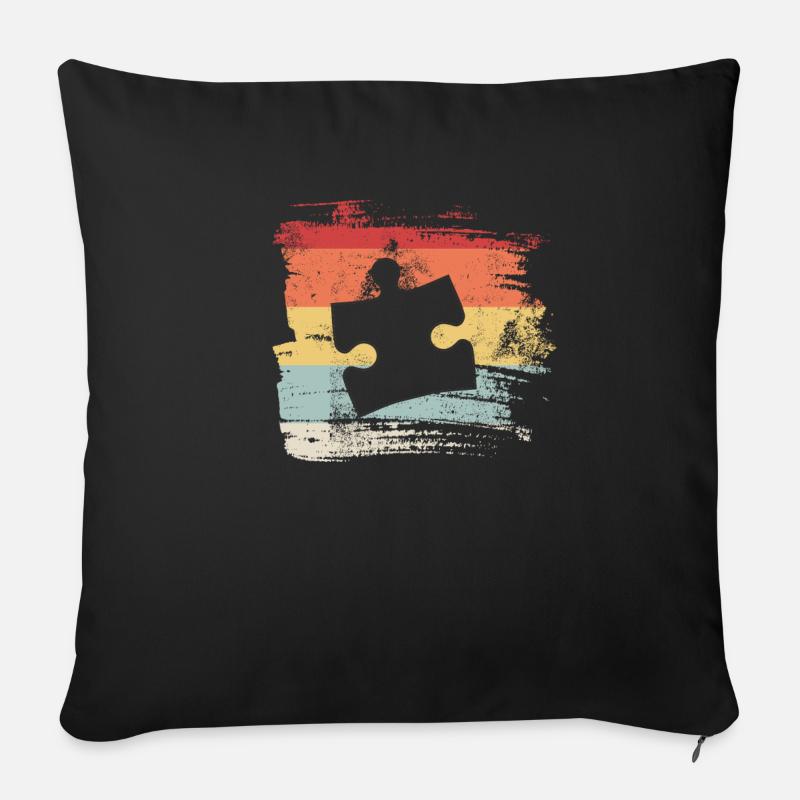 Autismus Vintage Asperger Behinderung Geschenk - Sofakissenbezug 45 x 45 cm - Schwarz