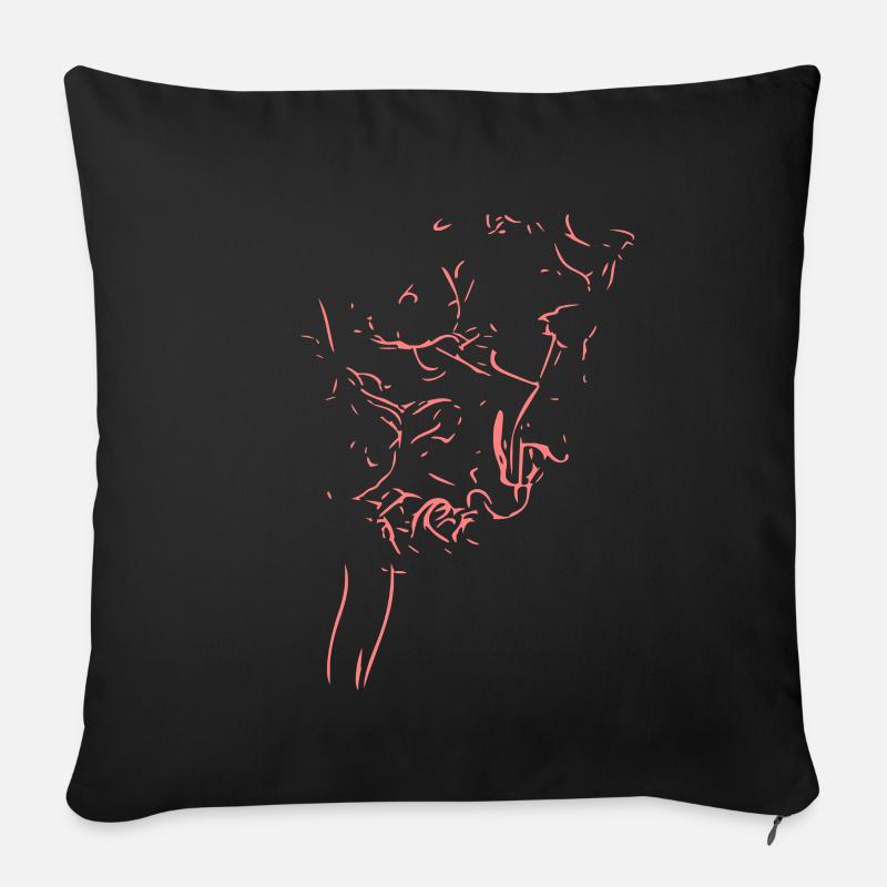 Abstraktes Design - Sofakissenbezug 45 x 45 cm - Schwarz