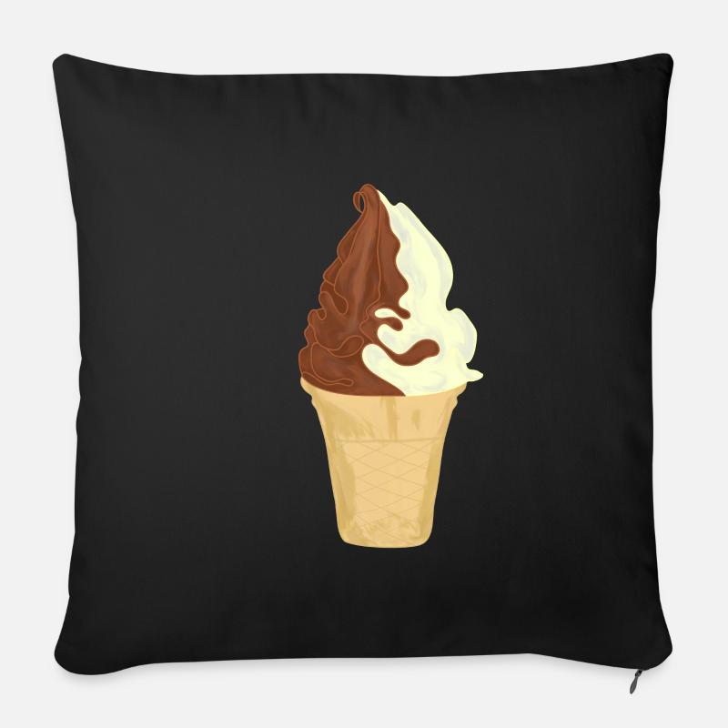 Softeis Eis für die schlanke Lienie - Sofakissenbezug 45 x 45 cm - Schwarz