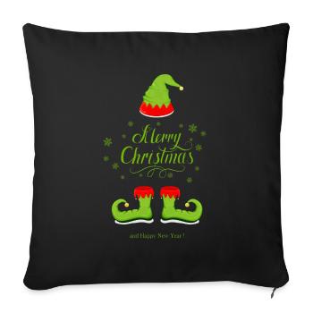 The Green Christmas Elf - Sofa pillowcase 17,3'' x 17,3'' (45 x 45 cm) - black - Front
