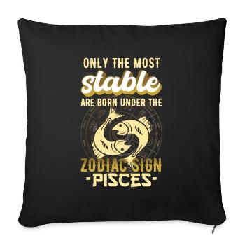 Signe du zodiaque Poissons Astrologie Cadeau - Housse de coussin décorative 45 x 45 cm - noir - Devant