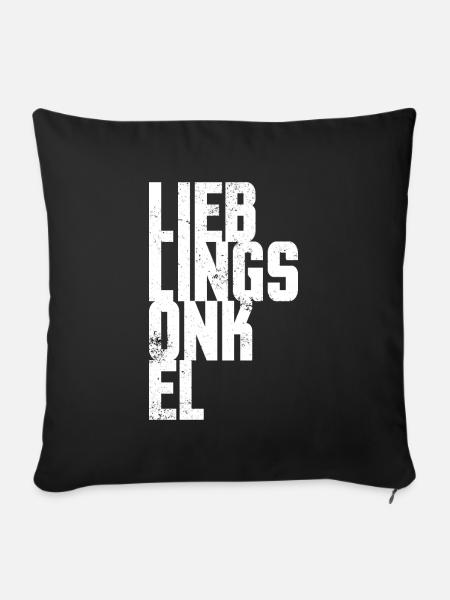 Lieblingsonkel - Geschenk bester Onkel - Sofakissenbezug 45 x 45 cm - Schwarz
