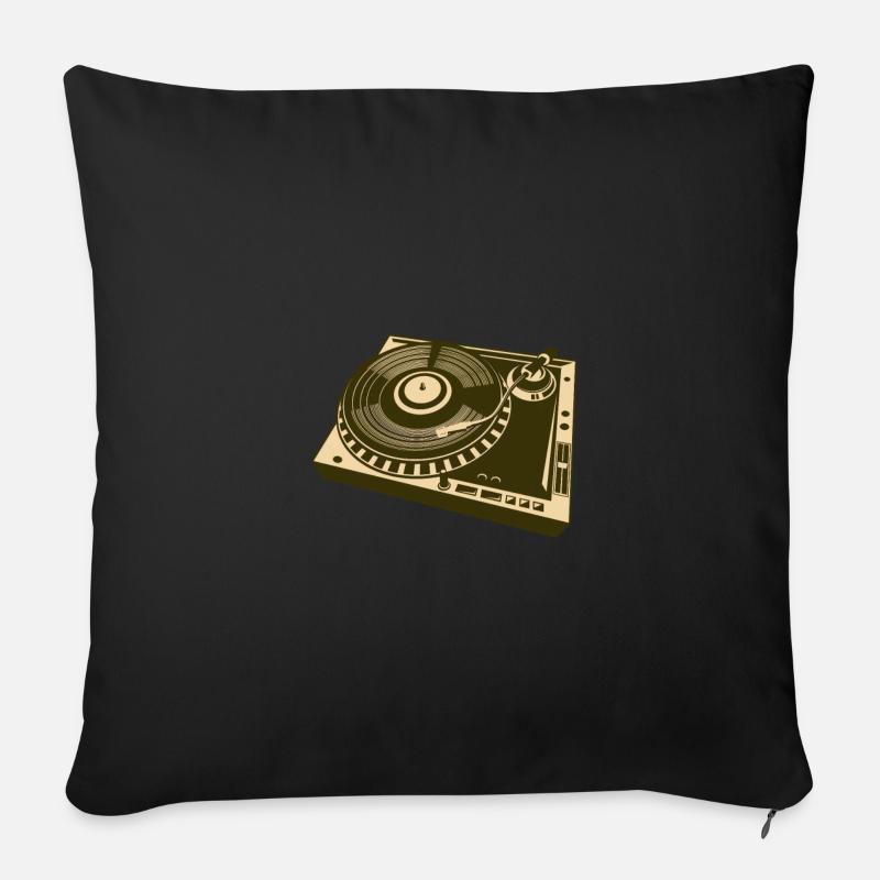 Plattenspieler - Sofakissenbezug 45 x 45 cm - Schwarz