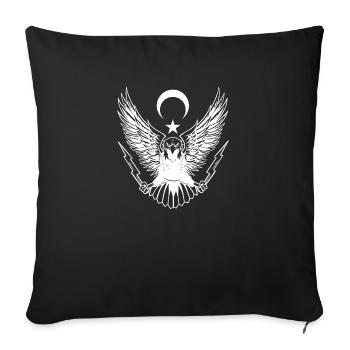 Türkiye Ayyildiz Türkei Flagge mit Adler Kartal - Sofakissenbezug 45 x 45 cm - Schwarz - Vorne